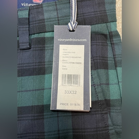 NWT Vineyard Vines Men’s Blackwatch Breaker Pant Charleston Green,Multiple Sizes - Picture 3 of 9